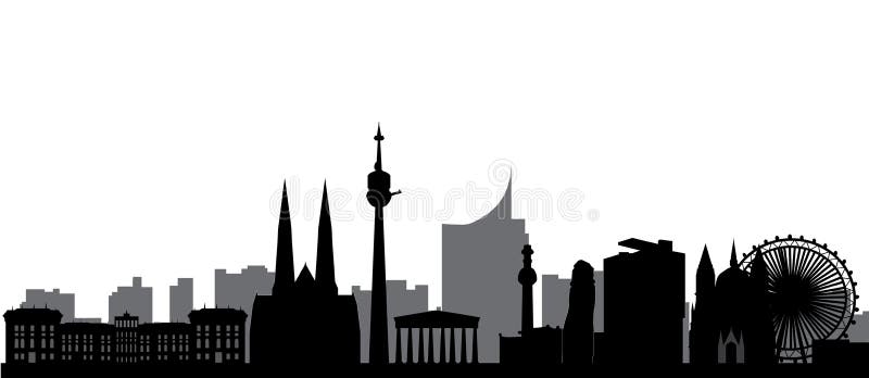 Vienna skyline stock illustration