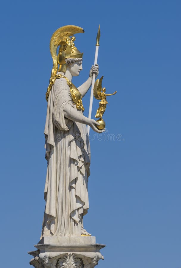 Statue Of The Greek Goddess Pallas Athena Stock Photo - Image of ...