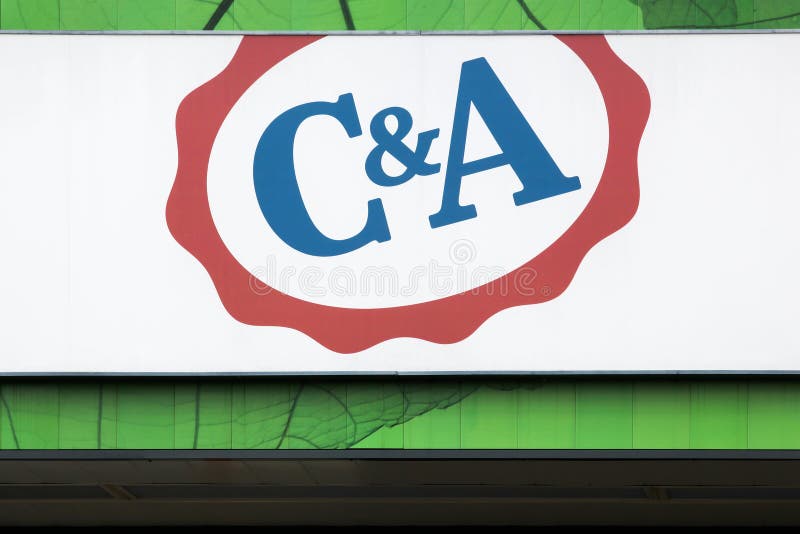 C&a logo on a wall editorial stock photo. Image of sign - 194666703