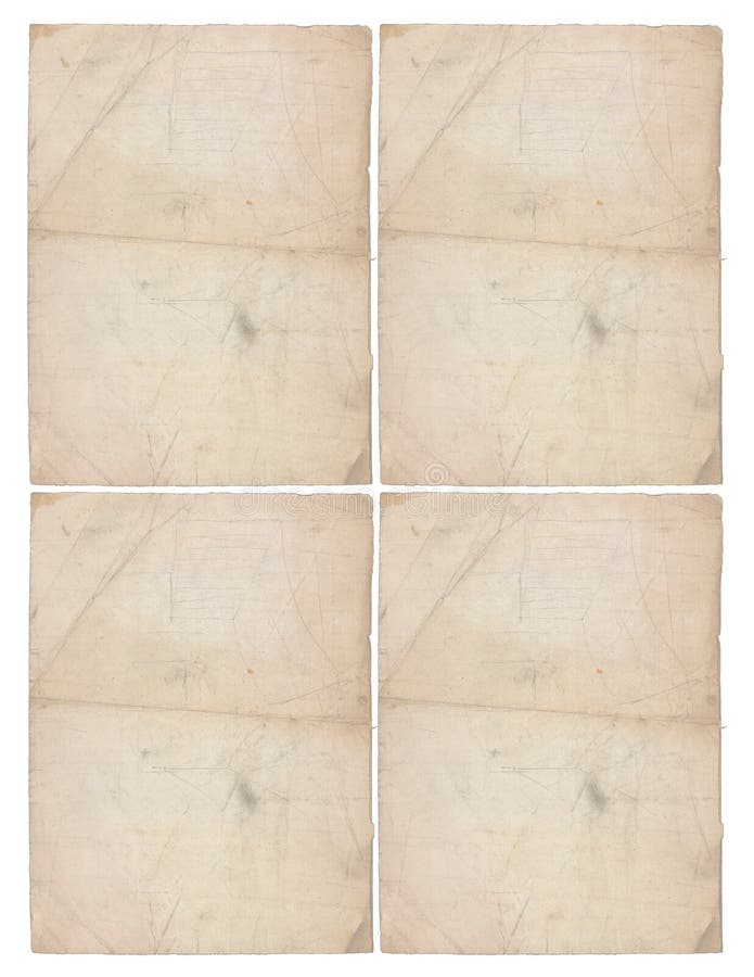 Vier bladen van oud document royalty-vrije stock fotografie Vier bladen van oud document royalty-vrije stock fotografie