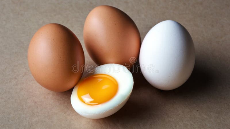 Vier Eier weiß und goldgelb lizenzfreies stockfoto