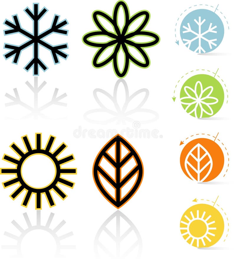 Four Seasons Icons vector illustratie