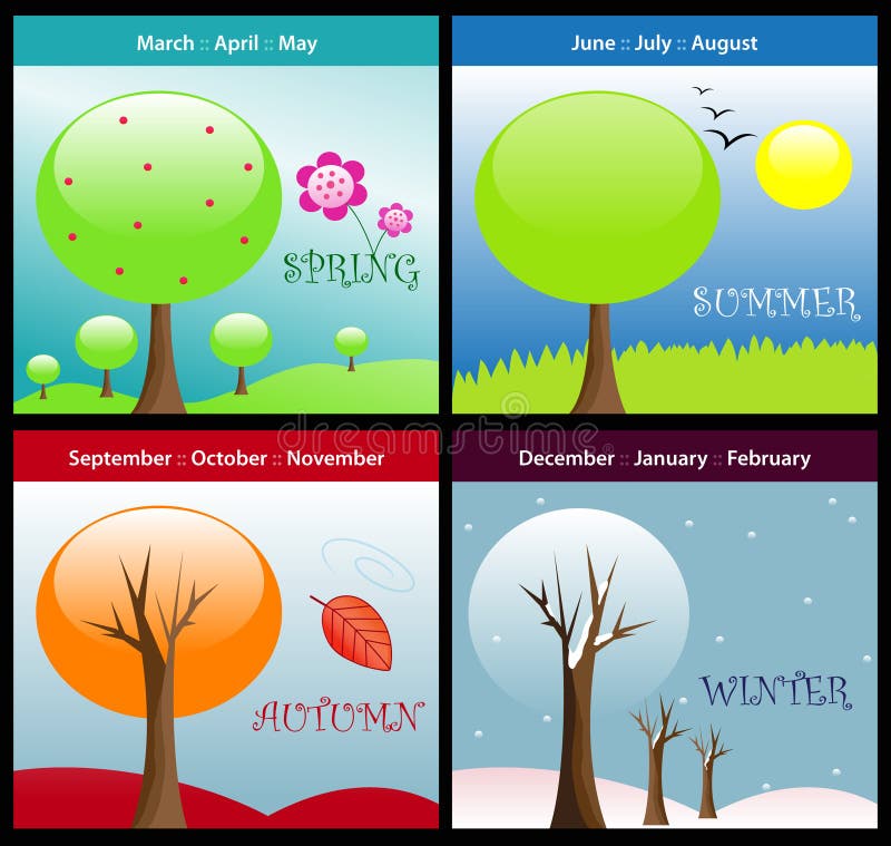 Vier seizoenen stock illustratie
