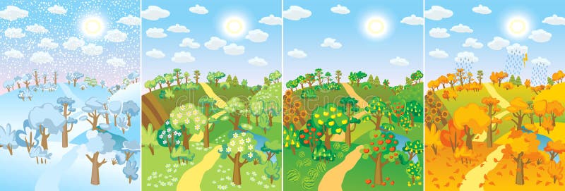 Vier seizoenen royalty-vrije illustratie