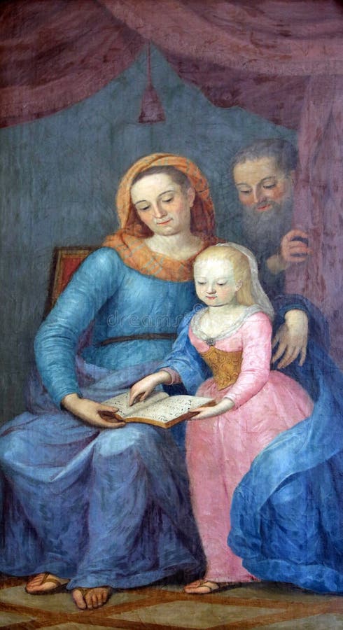 Vierge Marie béni avec ses parents St Anne et St Joachim