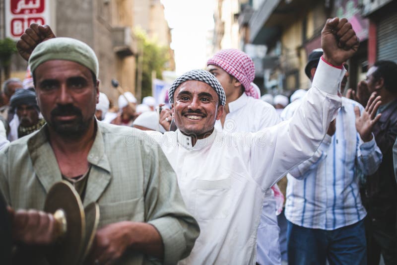 Vieringenmanier Rifai Sufi Egypte stock fotografie Vieringenmanier Rifai Sufi Egypte stock fotografie