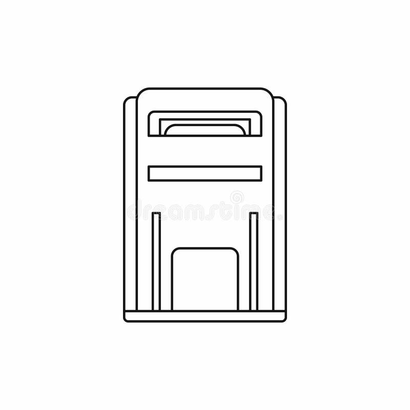 Vierkant postbuspictogram, overzichtsstijl stock illustratie Vierkant postbuspictogram, overzichtsstijl stock illustratie