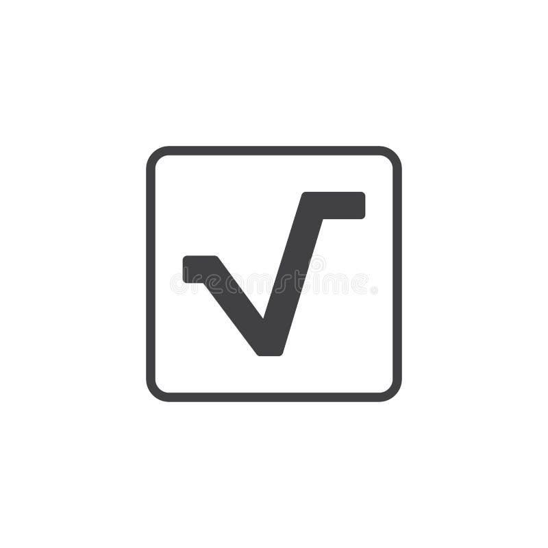 Vierkantswortel vectorpictogram royalty-vrije illustratie Vierkantswortel vectorpictogram royalty-vrije illustratie