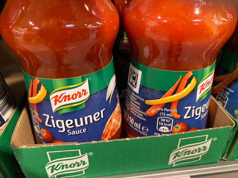 Closeup of Knorr Zigeuner Sauce Bottle in German Supermarket Editorial ...