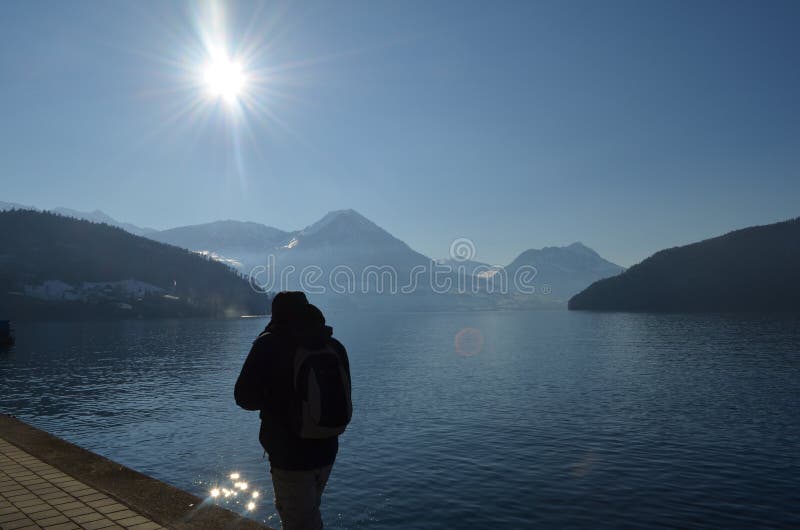 Vierwaldstattersee-Luzerner See stockbild Vierwaldstattersee-Luzerner See stockbild