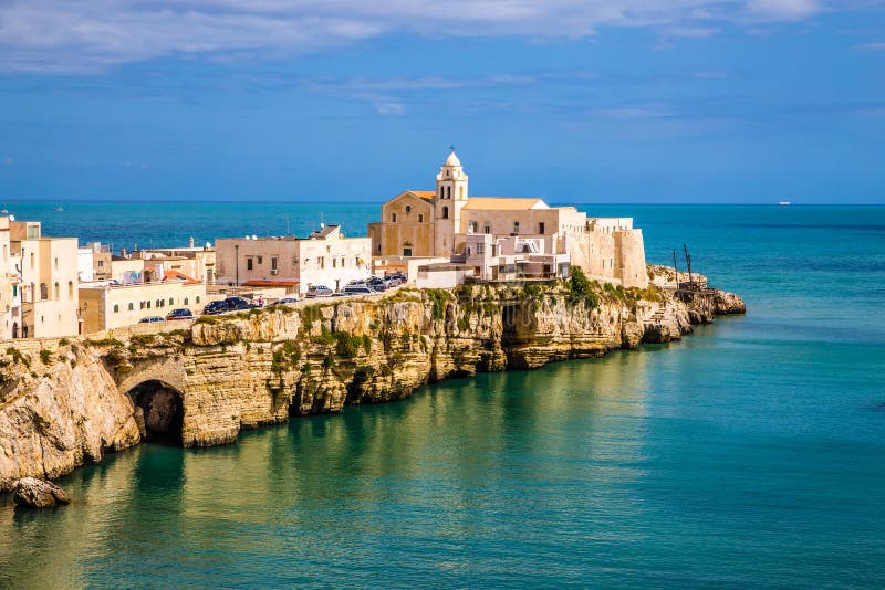 Beautiful Old Town Of Vieste, Gargano Peninsula, Apulia Region, South ...