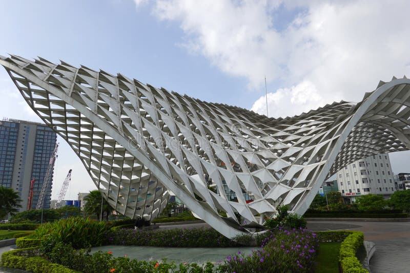 December 7, 2024 Da Nang Apec sculpture park. a new icon of Da Nang city. stock photos