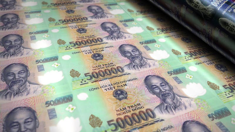 Vietnam Money Banknotes Print 3d Illustration Stock Illustration 20-000-indonesia-rupiah-10-000-vietnam-dong-idr-vnd-travel