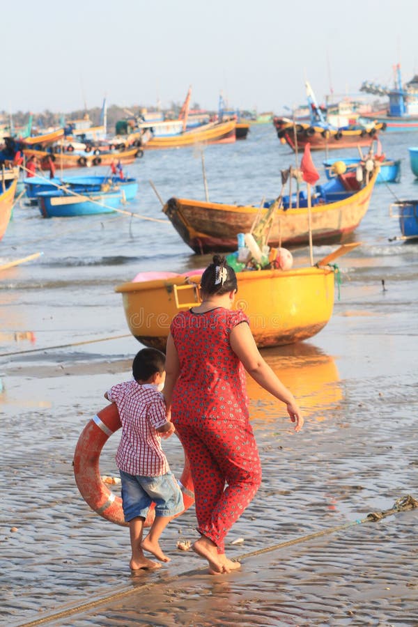 Vietnam fishing village in Mui Ne stock photos Vietnam fishing village in Mui Ne stock photos