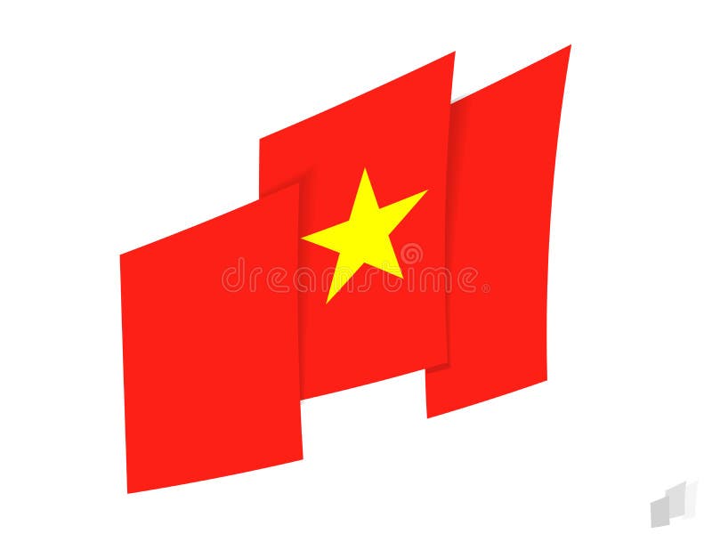 Vietnam Flag in an Abstract Ripped Design. Modern Design of the Vietnam