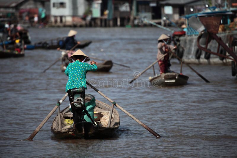 Chau Doc Floating Market,Vietnam Editorial Photo - Image of long, vinh ...