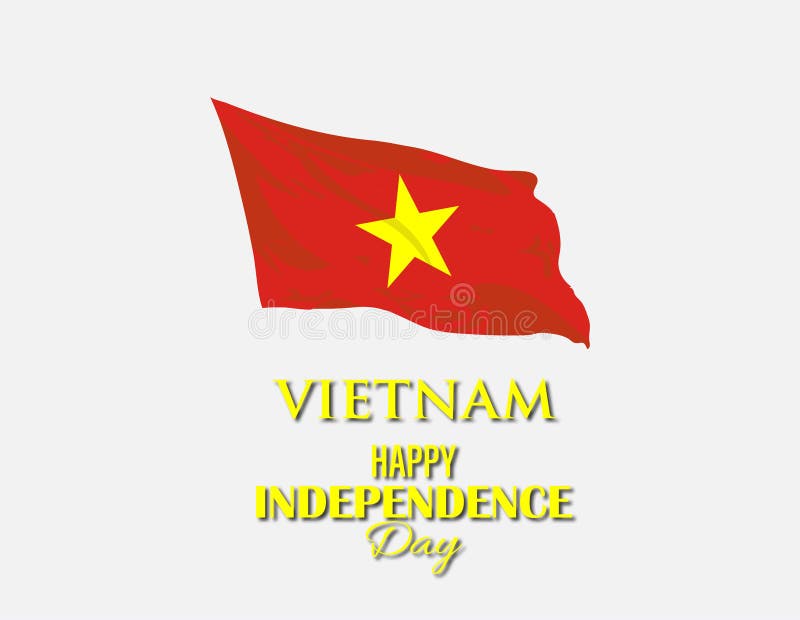 Vietnam Independent Day White Background En Yellow Star Flag on in ...