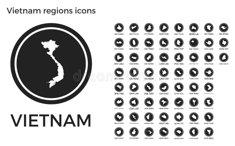 Vietnam regions icons. stock vector. Illustration of globe - 213341129