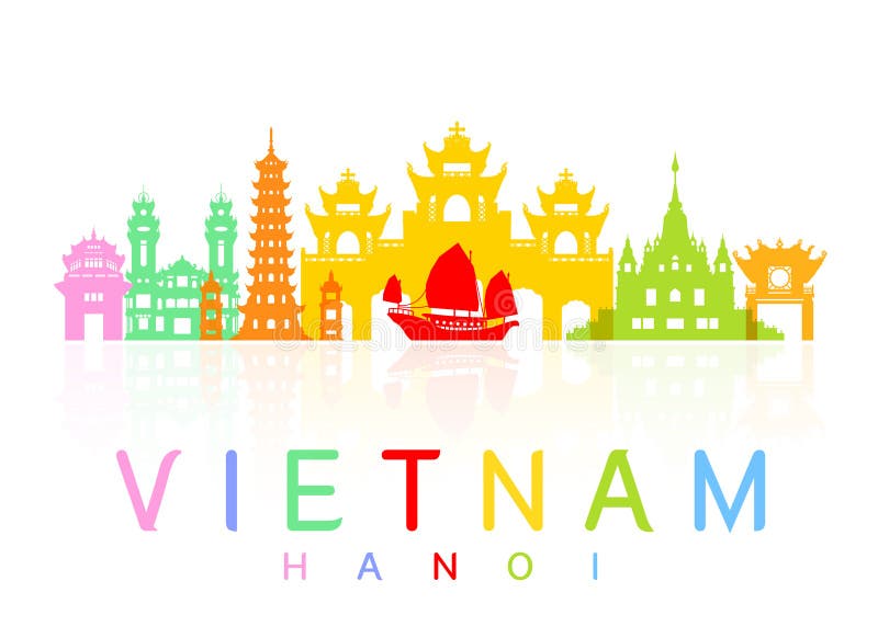 Vietnam Travel Landmarks. stock illustration Vietnam Travel Landmarks. stock illustration