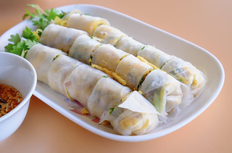 Vietnamese Appetizer, Vegetable Springroll Stock Image Image of plate