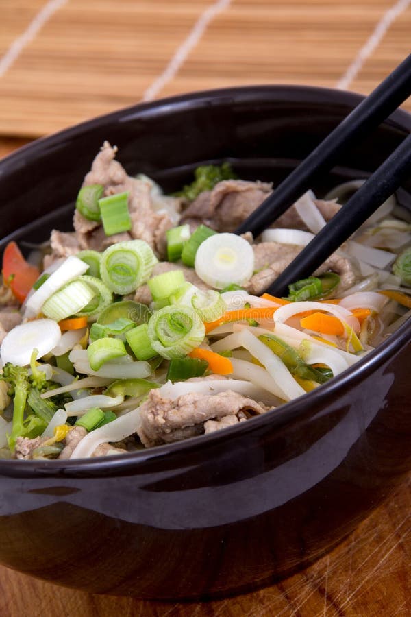 Vietnamese Beef Pho Soup Bowl Stock Photo Image of healthy, chopstick