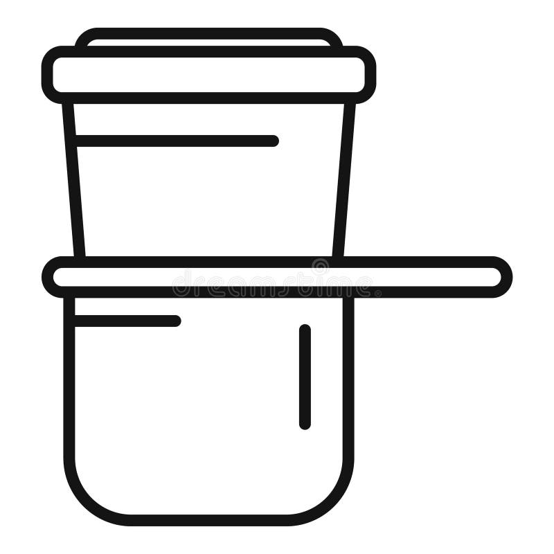 Vietnamese coffee maker brewing authentic beverage line icon vector illustration