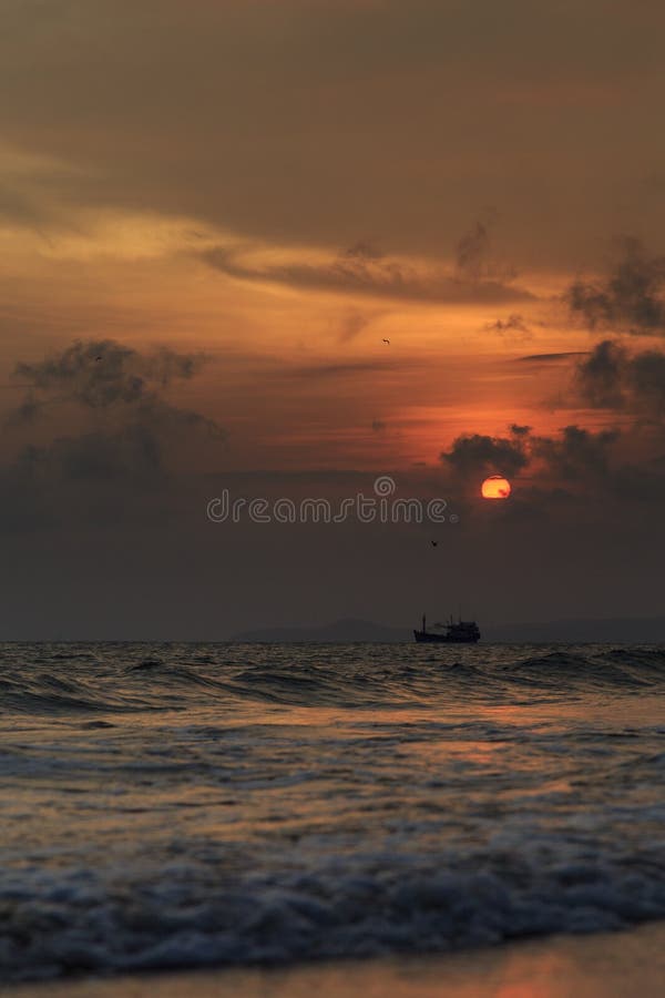 Vietnamese fishing boats in Mui Ne to the sea at sunset. Vietnamese fishing boats in Mui Ne to the sea at sunset