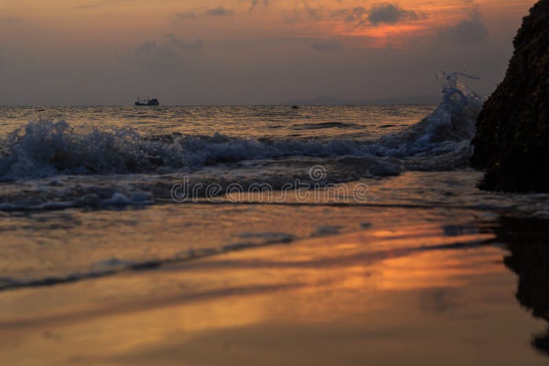 Vietnamese fishing boats in Mui Ne to the sea at sunset. Vietnamese fishing boats in Mui Ne to the sea at sunset