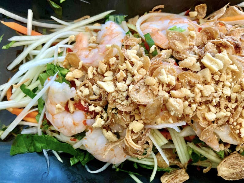 Vietnamese Green Papaya Salad Stock Image Image of shallot, radish