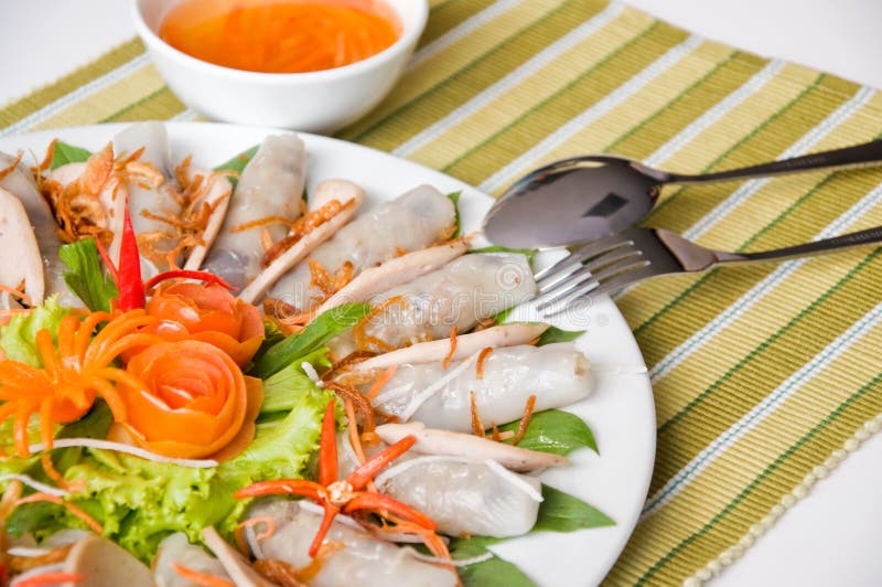 Vietnamese minted pork spring roll, white background. Mint vietnamese stock images, royalty-free photos and pictures