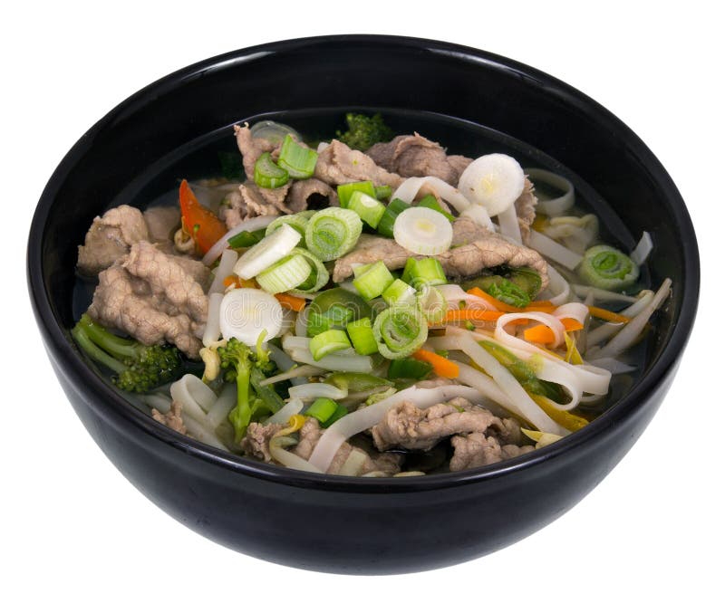 Vietnamese Beef Pho Soup Bowl Stock Photo Image of healthy, chopstick