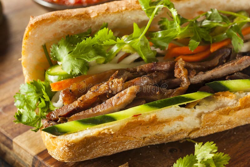 Vietnamese Pork Banh Mi Sandwich Stock Image Image of food