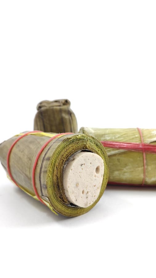 Vietnamese pork roll or Gio Lua is the most common type of sausage in Vietnamese cuisine, made of pork and traditionally royalty free stock image Vietnamese pork roll or Gio Lua is the most common type of sausage in Vietnamese cuisine, made of pork and traditionally royalty free stock image