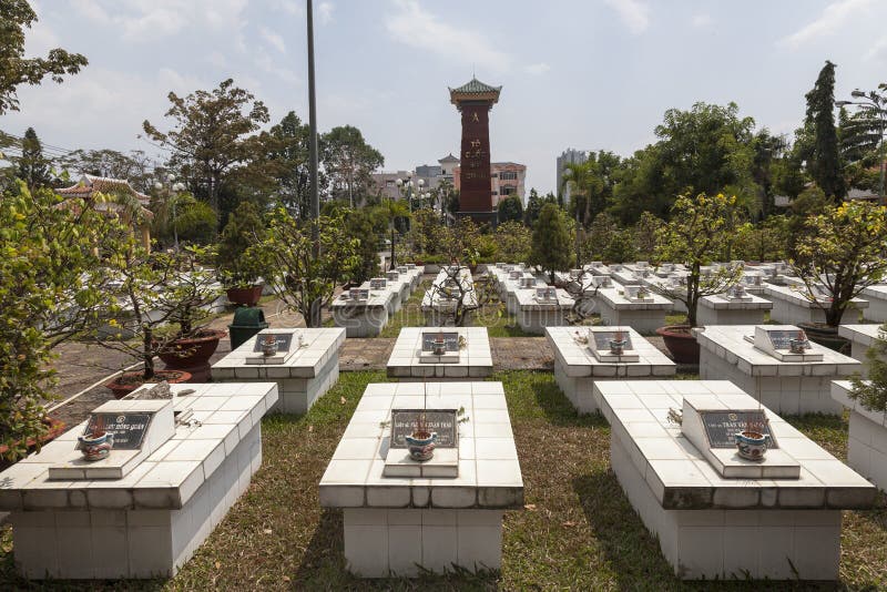 Vietnamese soldiers graveyard. Grave yard of Vietnamese soldiers fallen during the final battle for Saigon after US retreat from South Vietnam. It is graveyard stock images Vietnamese soldiers graveyard. Grave yard of Vietnamese soldiers fallen during the final battle for Saigon after US retreat from South Vietnam. It is graveyard stock images