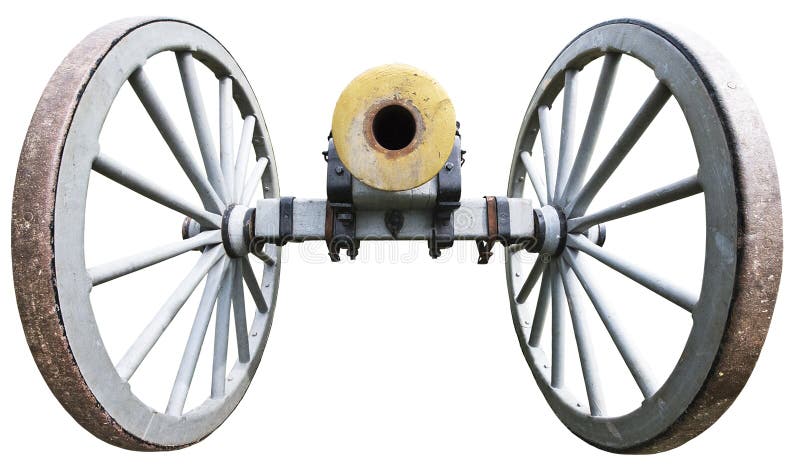 Vieux canon antique d'artillerie de guerre civile d'isolement photo stock Vieux canon antique d'artillerie de guerre civile d'isolement photo stock