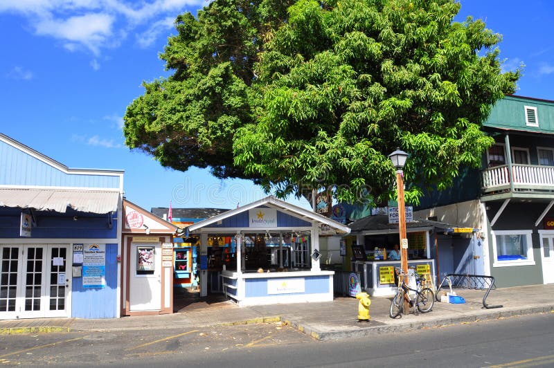 Vieux devanture de magasin de Lahaina, Maui