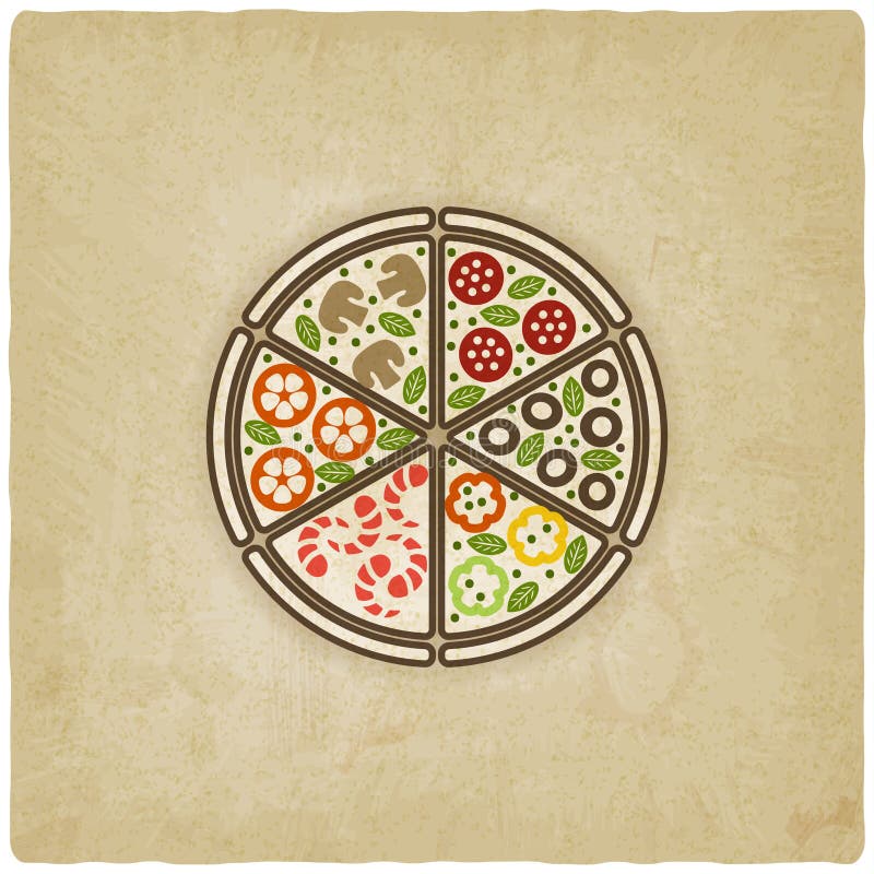 Vieux fond de pizza illustration stock Vieux fond de pizza illustration stock