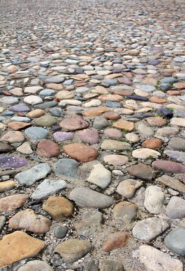 Vieux fond de texture de route de pavé rond photos libres de droits Vieux fond de texture de route de pavé rond photos libres de droits
