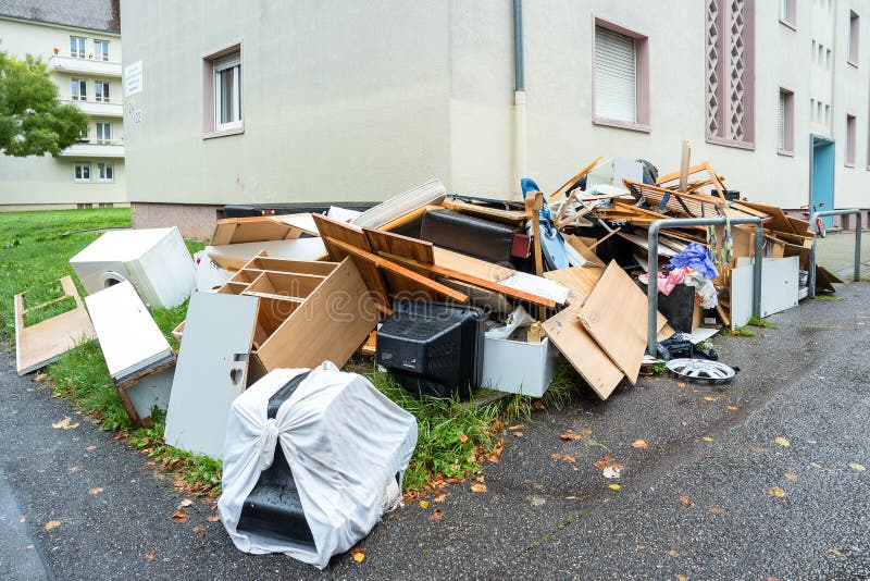 Big pile of old broken furniture. Big pile of old broken furniture