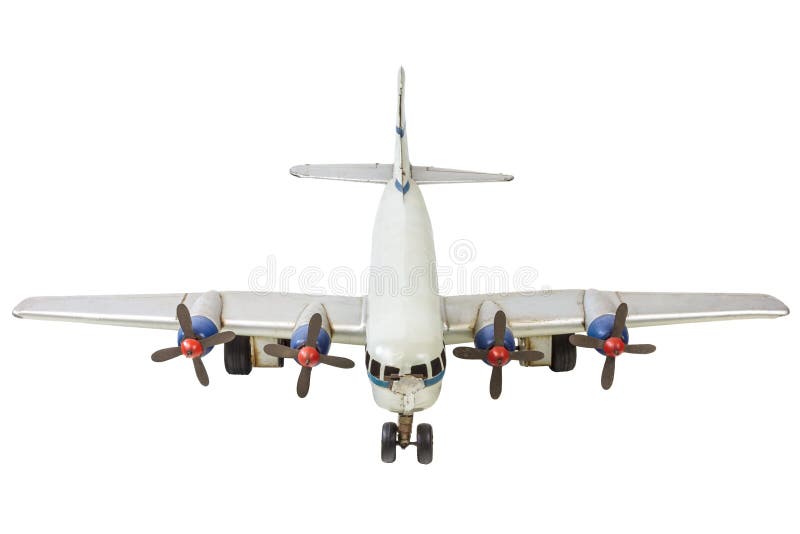 Vieux modèle commercial générique d'avion d'isolement sur le blanc photographie stock Vieux modèle commercial générique d'avion d'isolement sur le blanc photographie stock