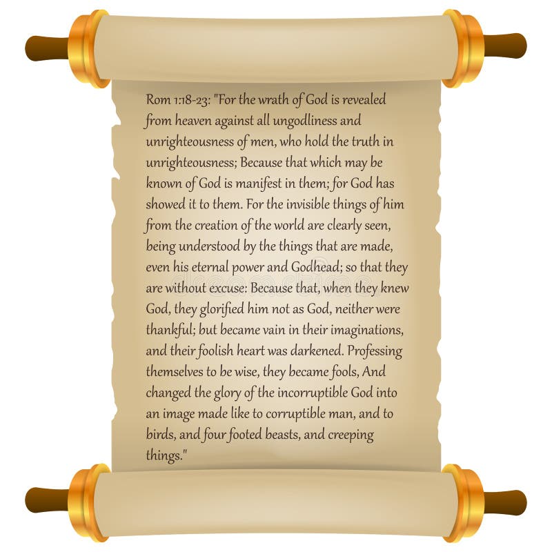 Vieux rouleau avec le texte de bible Parchemin réaliste Rouleau de papier blanc de vintage d'isolement sur le fond blanc Illustra illustration stock Vieux rouleau avec le texte de bible Parchemin réaliste Rouleau de papier blanc de vintage d'isolement sur le fond blanc Illustra illustration stock