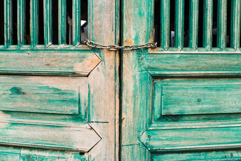 Old door paint green for vintage style. Old door paint green for vintage style