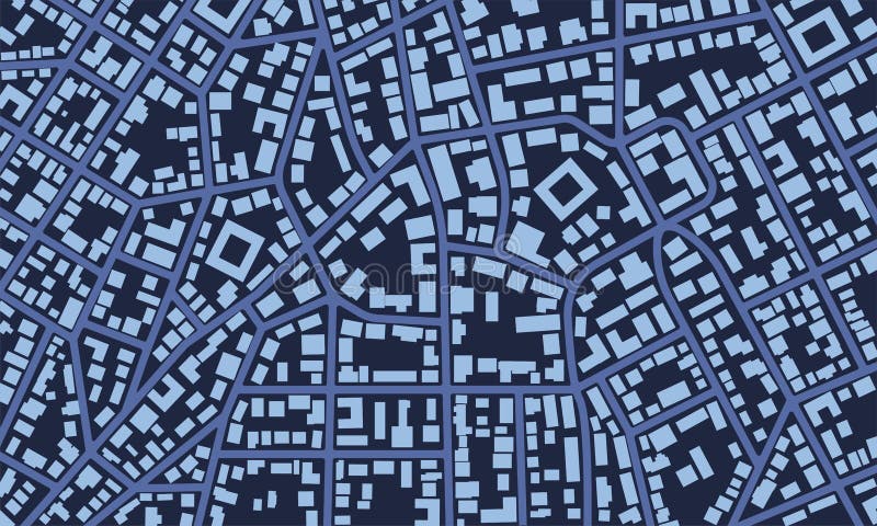 View from Above the Map Buildings. Detailed View of City from Above