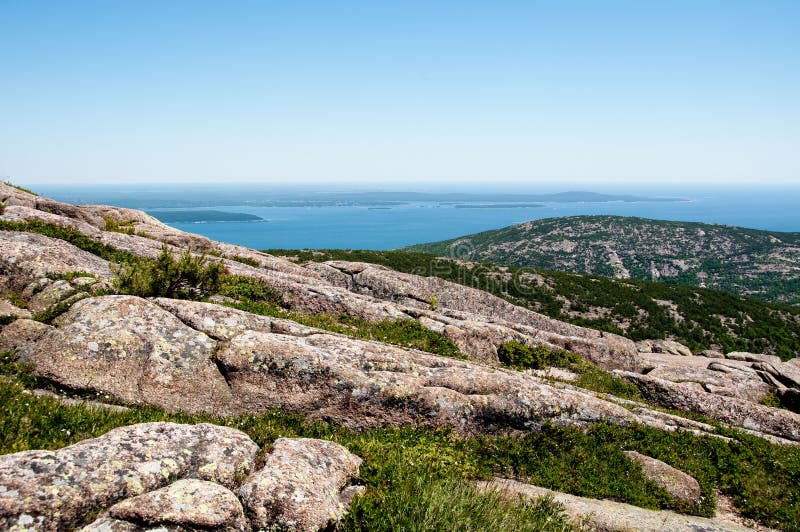 View from Acadia National Park in Maine, USA stock photos