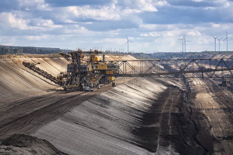 View into an Active Open Pit Lignite Mine Near Cottbus Stock Image ...