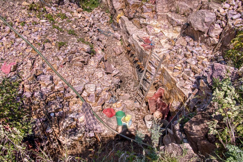 View of an Active Quarry at Pipestone National Monument Stock Image