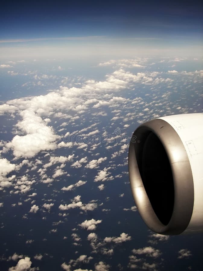 View from airplane stock photo