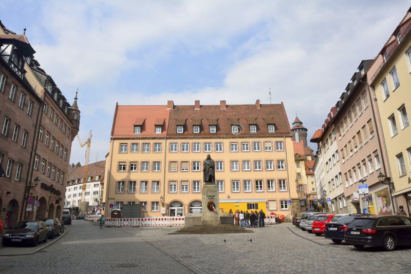 View of Albrecht-Durer-Platz square in Nuremberg