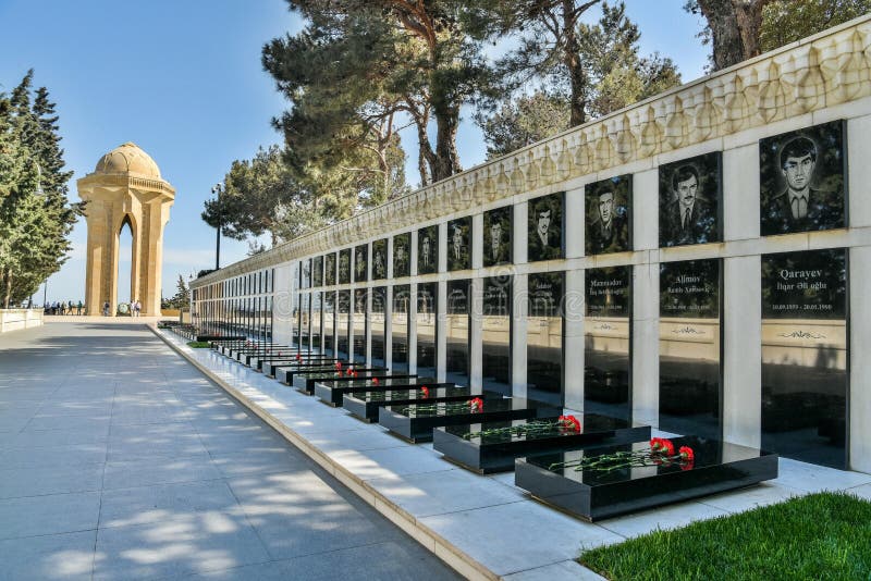 View of the Alley of Martyrs, towards the Eternal Flame Memorial, in Baku