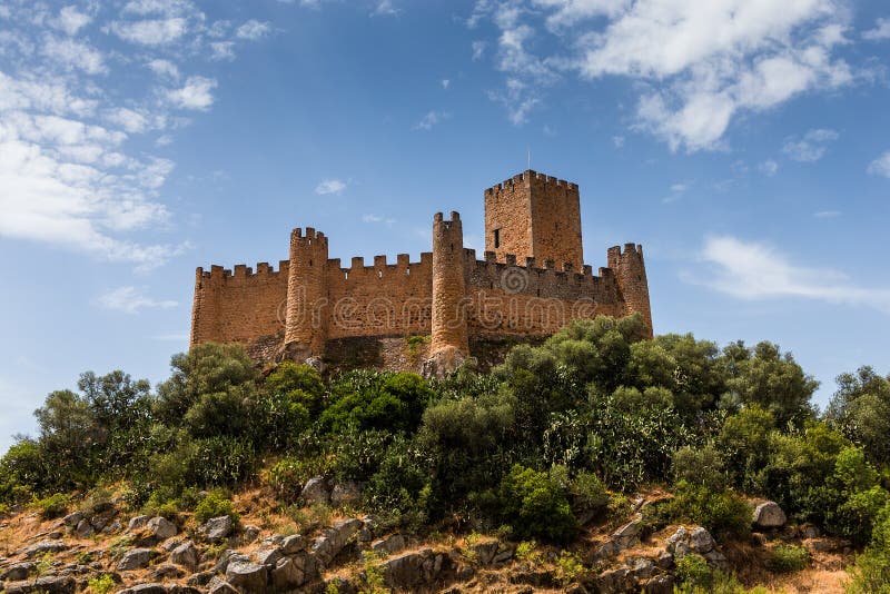 Interior of the Templar Castle of Almourol and Tagus River. Stock Photo ...